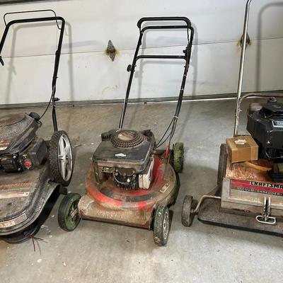 String Trimmer, Lawnmower And Vacuum-Shredder-Bagger