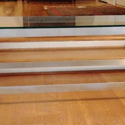 Glass And Metal Coffee Table