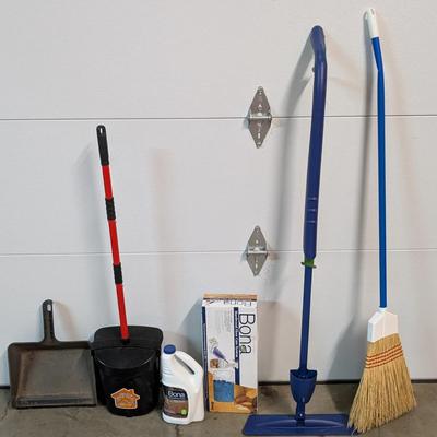 Mixed Household Cleaning Tools and Bona Hardwood Floor Care Set – One Lot