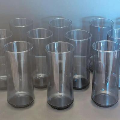 Smoky Gray Highball Glass Lot (12 Pieces)