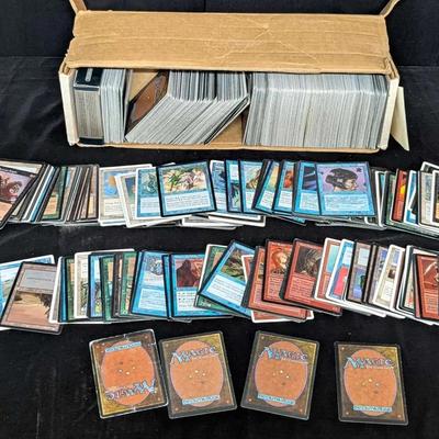 Large Lot of Magic: The Gathering Cards in Long Storage Box