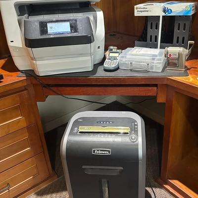 Office Equipment Lot – HP Printer, Fellowes Shredder, Dymo Label Maker and More!