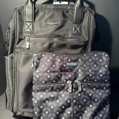 Baggallini Travel/Work Bag & Crossbody Purse – Black + Patterned Set