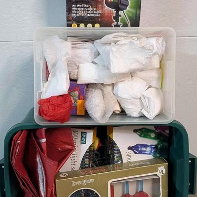 Mystery Christmas Lights & Holiday Ornament Lot with Laser Projector