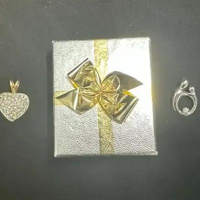 3-Piece Pendant/Charm Lot: Two 14K Gold Pieces & Sterling Silver Accent Pendant