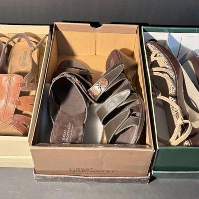 Women’s Sandals Lot – 3 Pairs – Size 9 Great Northwest, Clarks, & J-41 Adventure On