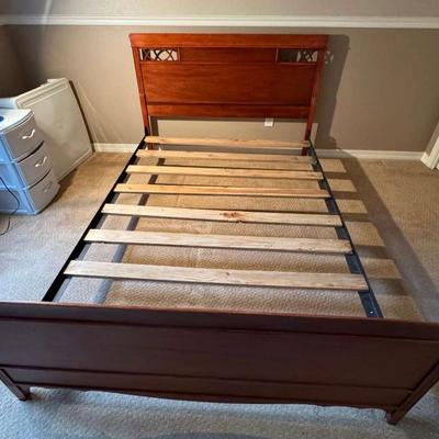 Solid Wood Bed Frame with Headboard & Footboard – Full Size