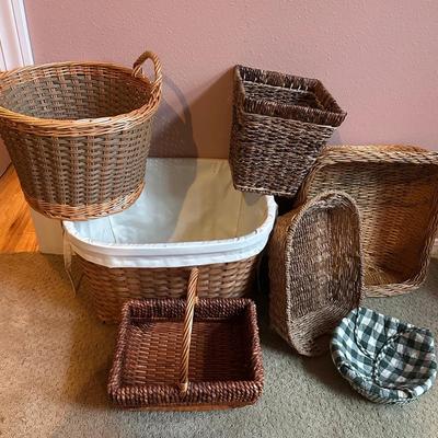 Woven Basket Storage Lot – Assorted Sizes & Styles