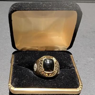 BL 10K Gold Onyx Ring in Presentation Box