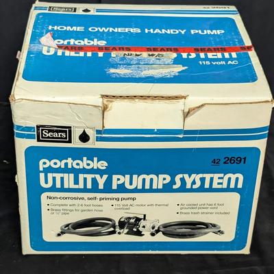 Sears Portable Utility Pump System with Hoses and Original Box