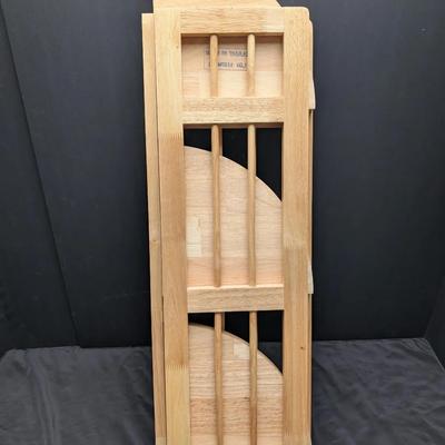 Solid Wood 3-Tier Corner Shelf Unit – Light Natural Finish – Approx. 35" Tall