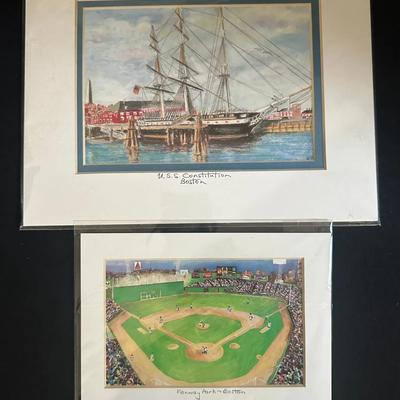 Boston-Themed Artwork – USS Constitution & Fenway Park