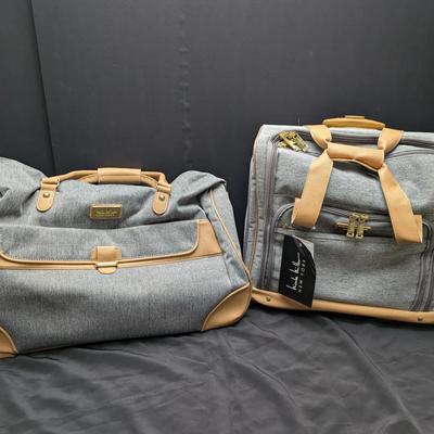 Nicole Miller New York 2-Piece Rolling Luggage Set – Underseat Bag & Duffel, Gray