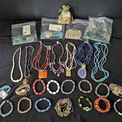 Large Mixed Beaded Jewelry Lot – Necklaces & Bracelets