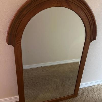 Solid Wood Arched Wall Mirror – 47" x 29"