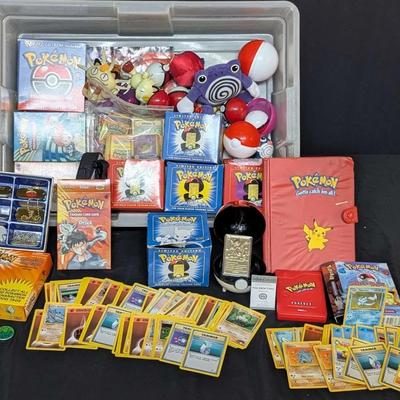 Large Pokémon Trading Card Lot with Decks, Accessories & Storage