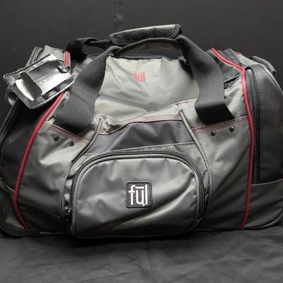 Ful Rolling Duffel Bag with Wheels – Gray/Red Travel & Gear Bag