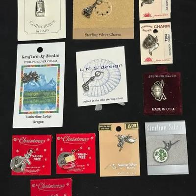 Lot of Sterling Silver Charms – Kraftworks Studio, Charming Collectibles, Sunrise Silver, Christmas 