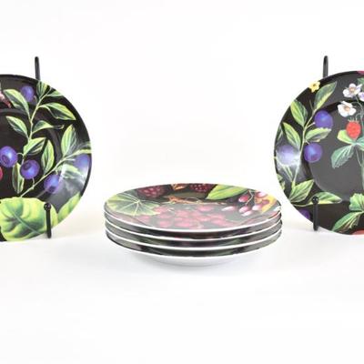 Philippe Deshoulieres Wild Berries Canape 6" Plates Made Of Limoges Porcelain