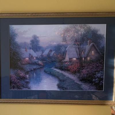 Framed Thomas Kincaid print 24x36