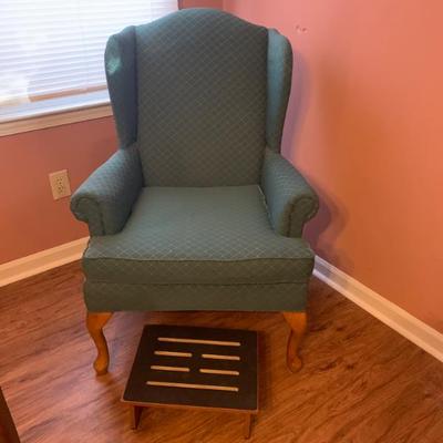 Sale Photo Thumbnail #21: Two upright chairs - green and burgandy