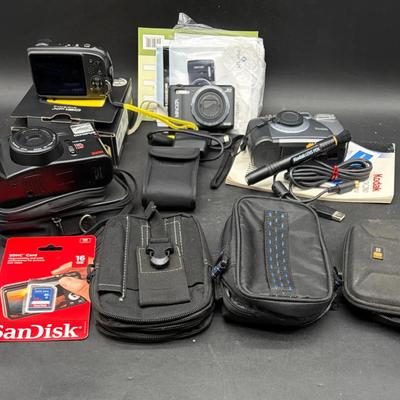 Lot of Assorted Cameras and Cases