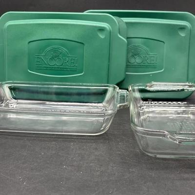 (2) Anchor Hocking Baking Dishes with Covers