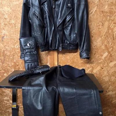 Men's Wilsons Leather Jacket, Hot Leather Chaps and Gloves