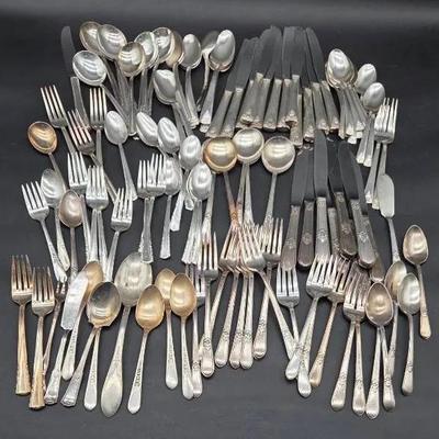 Large Lot of Silverplate Flatware 