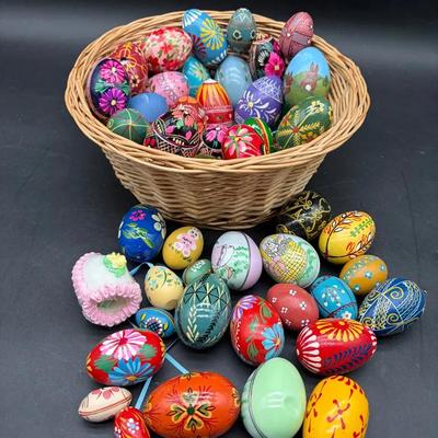 Collection of Hand Painted Decorative Eggs