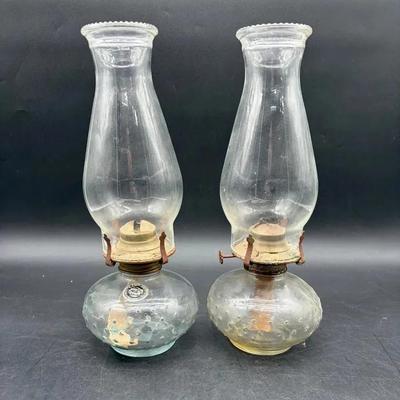 (2) Antique Oil Lamps