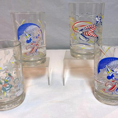 (4) Vintage McDonald's Disney World 25th Anniversary Glasses