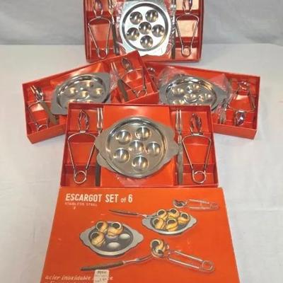 (4) Vintage Escargot Sets