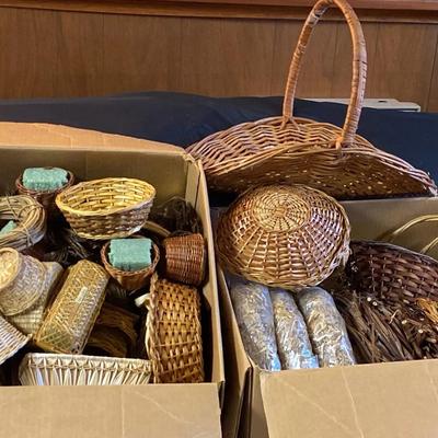 Mystery Lot- Wicker Baskets & Other Wicker Pieces 