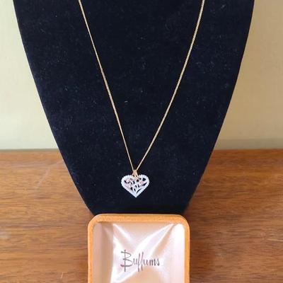 Delicate Carved Heart Pendant And 14K GF Necklace