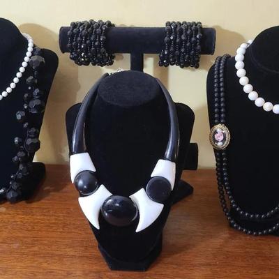 Bold Black & White Costume Jewelry 
