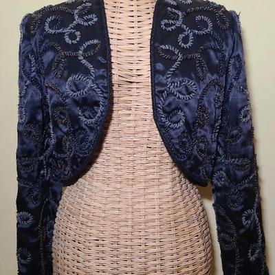 Niteline Della Roufogali Beaded Cropped Jacket