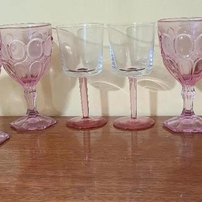 Fostoria Moonstone Pink Goblets & More
