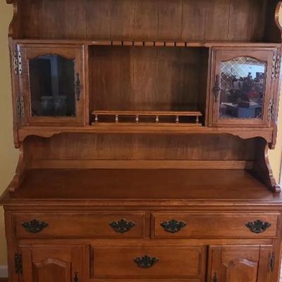 Heywood Wakefield Hutch For China And More - Two Piece Sideboard/China Hutch