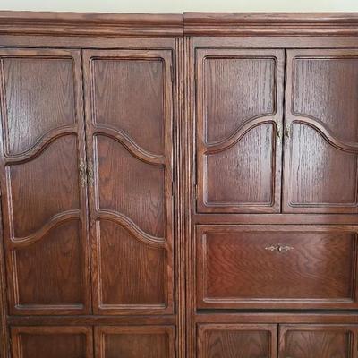 Stylish & Sturdy Two Piece Entertainment Center Set