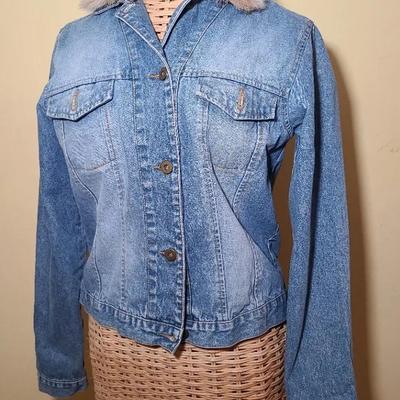 Forenza Denim Jacket With Removable Faux Fur Collar