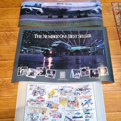 Five Boeing Aviation Art/Photography Posters