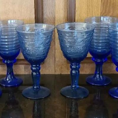 Great Goblets In Brilliant Blue - Two Separate Styles Included