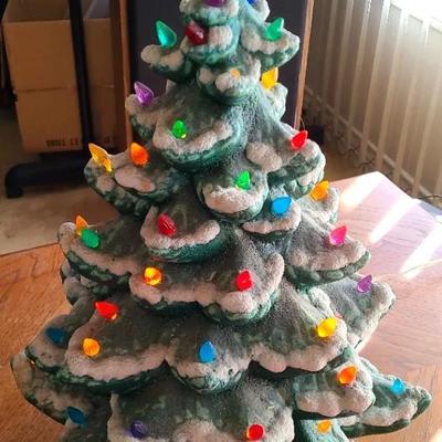 Vintage Ceramic Large Light Up Christmas Tree