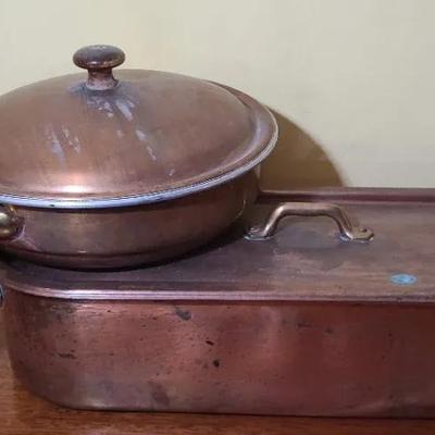 Copper Cookware Fish Pan And Skillet 