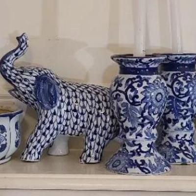 Blue And White Ceramic Decor Pieces 