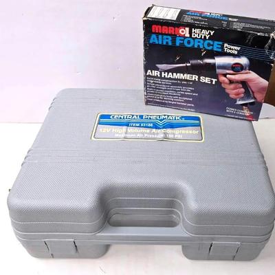 "Central Pneumatic" Air Compressor and "Mark1" Hammer