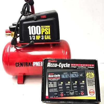 "Central Pneumatic" Compressor and "Hobbico" Charger