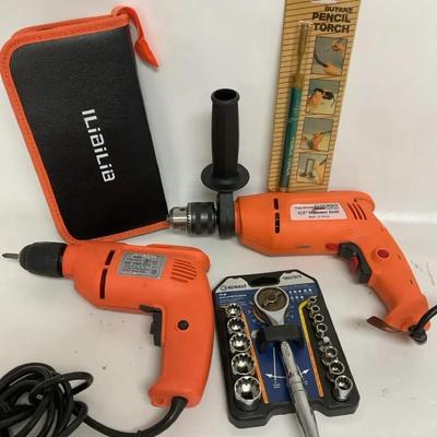 “Chicago” Drills, Ratchet Set, Soldering Set