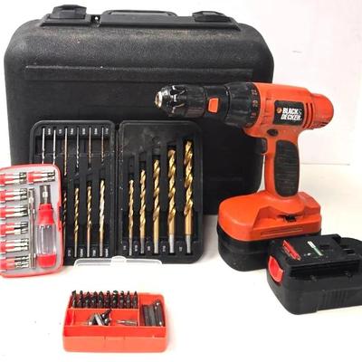 "Black + Decker" Cordless Drill and Bits